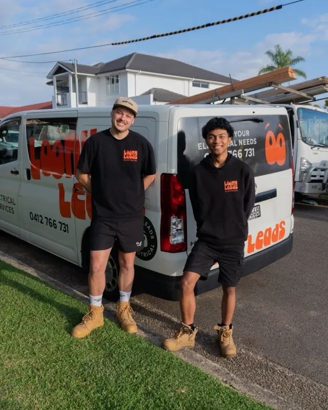 Patrick Kaleta and the Loony Leads team beside the Loony Leads van